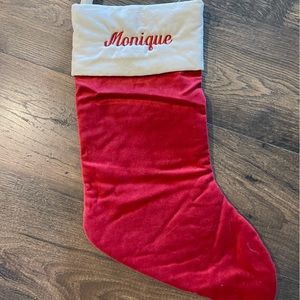 Pottery Barn‎ Red Velvet Christmas Stocking - Monique